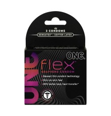 Презервативи ONE Flex Graphene Condom 3 шт, картонна коробка (м'ята упаковка!!!)