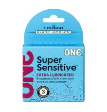 Презервативи ONE Super Sensitive 3 шт, картонна коробка (м'ята упаковка!!!)