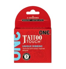 Презервативи ONE Tattoo Touch 3 шт, картонна коробка (м'ята упаковка!!!)