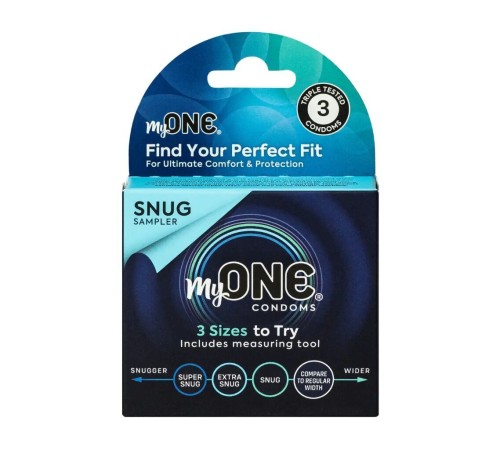 Презервативи MyONE Snug 3 Sampler  шт, картонна коробка (м'ята упаковка!!!)