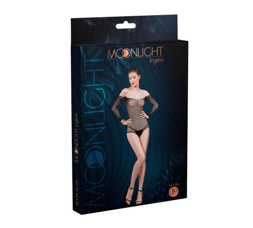 Сітчасте боді зі стразами Moonlight Model 09 XS-L Black (м'ята упаковка!!!)