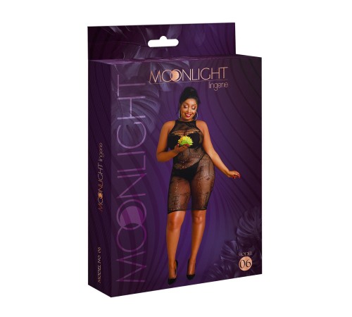 Сукня-бодістокінг Moonlight Plus Model 06 XL-XXXL Black (м'ята упаковка!!!)