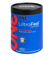 Презервативи ONE Ultra Feel 40 шт, подарункова упаковка тюб (м'ята упаковка!!!)