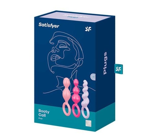 Набор анальных игрушек Satisfyer Plugs colored (set of 3) - Booty Call (мятая упаковка!!!)