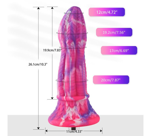 Фалоімітатор для секс-машин Hismith 10.3″ Silicone Monster Dildo Series (м'ята упаковка!!!)