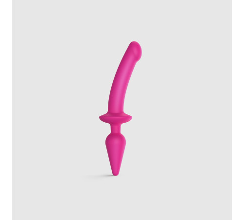 Анальна пробка з дилдо Strap-On-Me SWITCH PLUG-IN SEMI-REALISTIC DILDO FUCHSIA - L (м'ята упаковка)