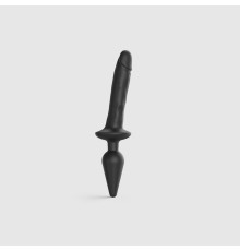 Анальна пробка з дилдо Strap-On-Me SWITCH PLUG-IN REALISTIC DILDO BLACK - L  (м'ята упаковка)