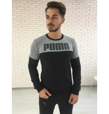 Мужская толстовка с начесом Puma серо-черная