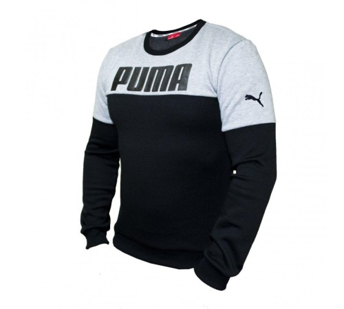 Мужская толстовка с начесом Puma серо-черная