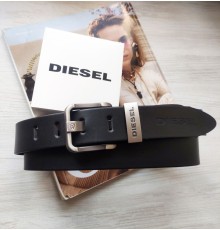 Кожаный мужской ремень Diesel черный