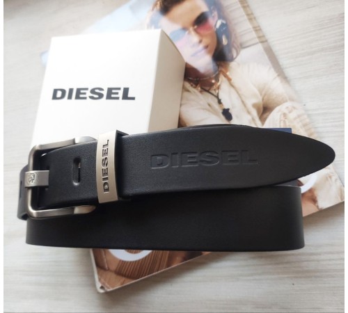 Кожаный мужской ремень Diesel черный