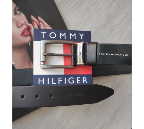 Кожаный стильный ремень Tommy Hilfiger black