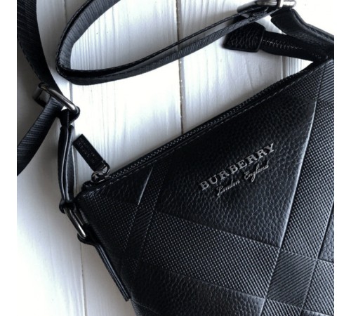 Мужская кожаная сумка мессенджер Burberry black