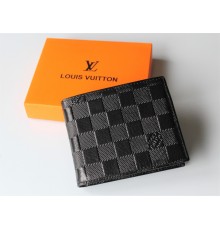 Мужской стильный кожаный кошелек Louis Vuitton черный