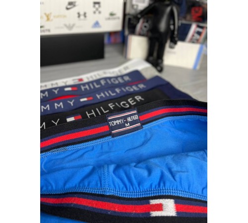 Набор мужских трусов Tommy Hilfiger Чёрный, Серый, Темно - синий, Голубой, Красный mu001