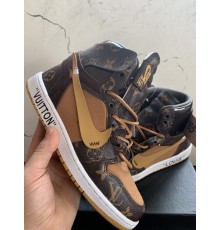 Кроссовки louis vuitton nike air brown