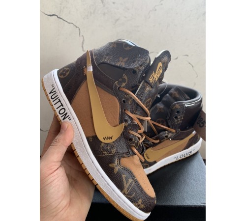 Кроссовки louis vuitton nike air brown