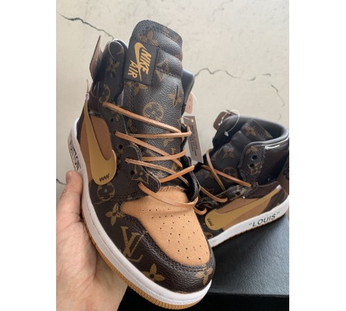 Кроссовки louis vuitton nike air brown