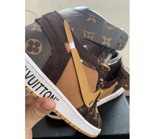 Кроссовки louis vuitton nike air brown