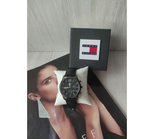 Мужские часы с силиконовым ремешком Tommy Hilfiger black