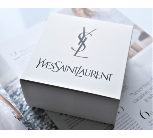 Женский ремень ширина 3.8 см пряжка бронза Yves Saint Laurent white