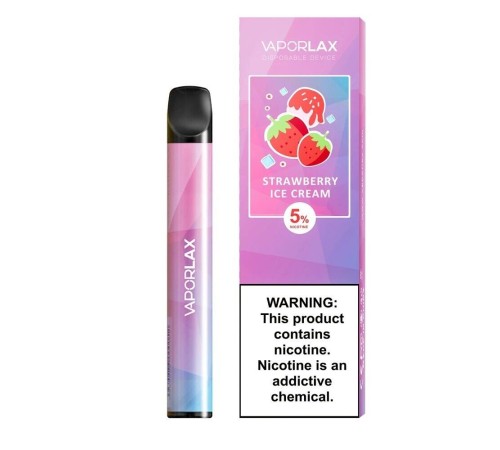 Одноразовая POD система Vaporlax - Strawberry cream 800 затяжек  (арт. 1352)