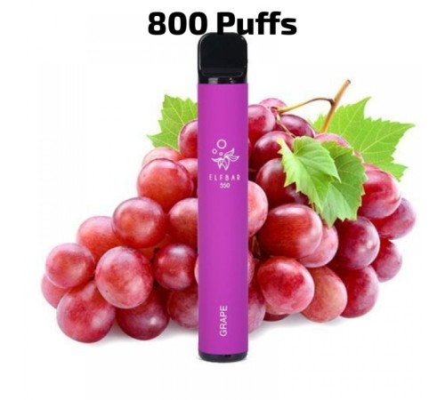 Одноразовая Pod система  Elf Bar 550 Disposable 50 мг (Grape) на 800 затяжек.  (арт. 1262)