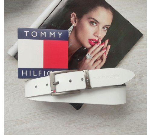 Кожаный ремень Tommy Hilfiger белый