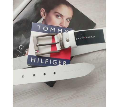 Кожаный ремень Tommy Hilfiger белый