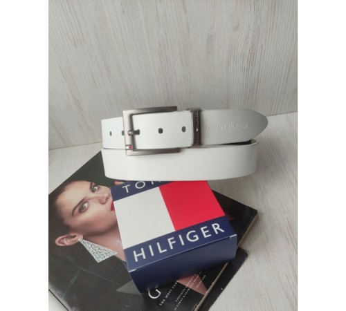 Кожаный ремень Tommy Hilfiger белый