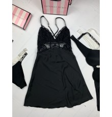 Пеньюар Victoria's secret  модель 6 черный kk021