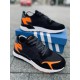 Мужские кроссовки Adidas Jogger Black Orange (Черные с белой подошвой)