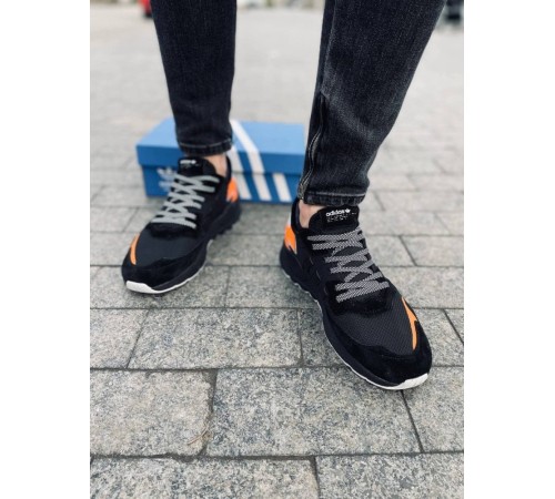 Мужские кроссовки Adidas Jogger Black Orange (Черный)