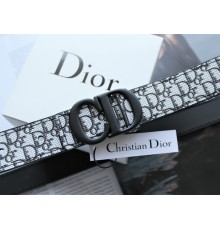 Женский ремень Dior Saddle black&grey