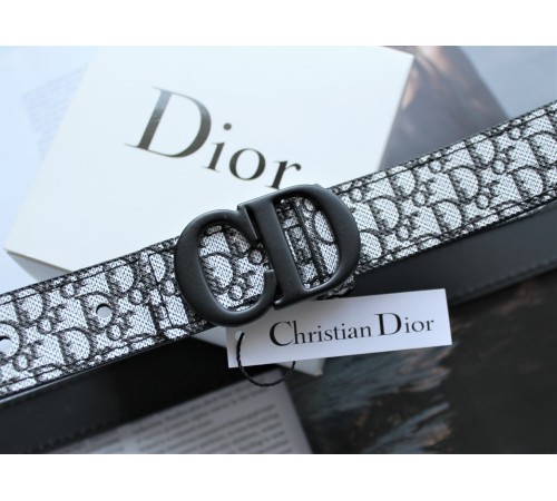 Женский ремень Dior Saddle black&grey