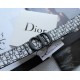 Женский ремень Dior Saddle black&grey