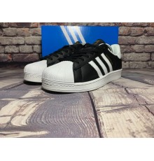 Мужские кроссовки Adidas Superstar (Черные)