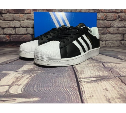 Мужские кроссовки Adidas Superstar (Черные)