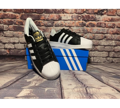 Мужские кроссовки Adidas Superstar (Черные)