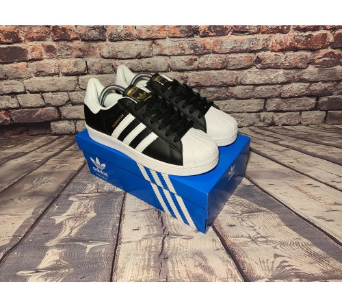 Мужские кроссовки Adidas Superstar (Черные)