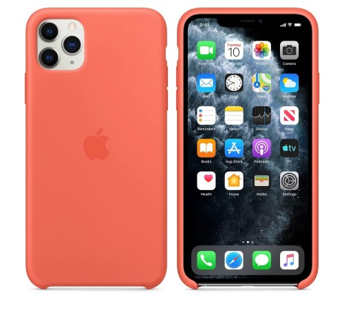 Силиконовая накладка - Silicone case Apple iPhone 11 Pro Max  Vitamin C - Оранжевая