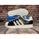 Мужские кроссовки Adidas Superstar (Черные с белым)