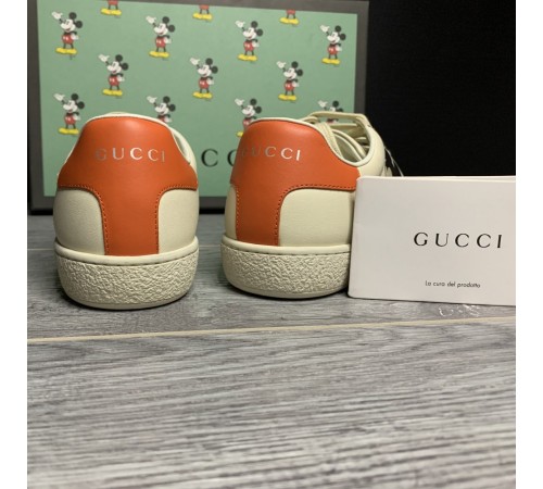 Женские  кожаные кеды Gucci Disney. Кроссовки Gucci Disney белые