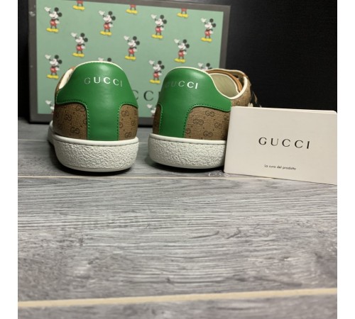 Женские  кожаные кеды Gucci Ace GG Disney. Кроссовки Gucci Disney