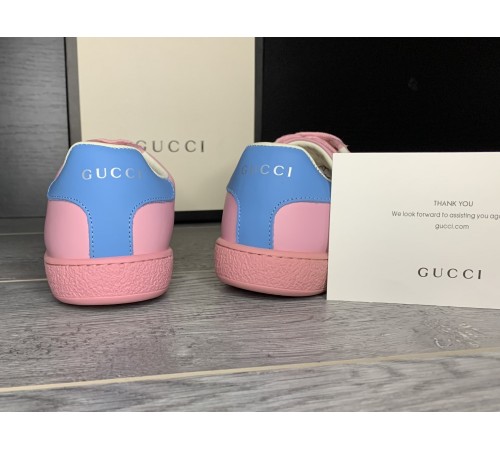 Женские кожаные кеды Gucci Ace. Кроссовки Gucci розовые