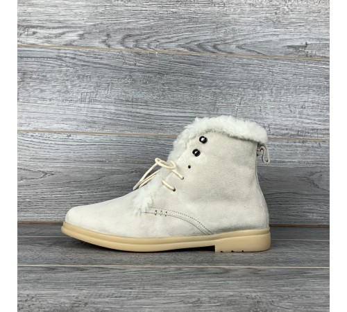 Зимние женские ботинки Loro Piana Ylvi Walk Ankle Boot на меху белые