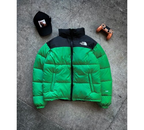 Пуховик в стиле The North Face зеленая