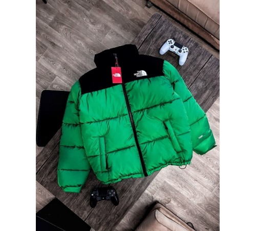 Пуховик в стиле The North Face зеленая