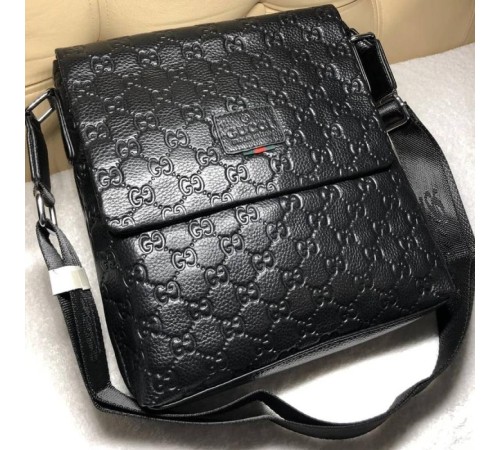 Мужская кожаная сумка Gucci black