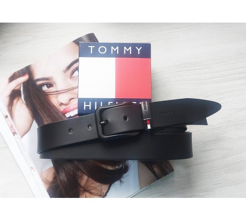 Мужской подарочный набор Tommy Hilfiger: часы каучук и кожаный ремень  black